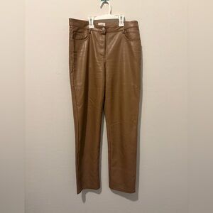 Aritzia Wilfred Faux Leather Pants - Camel